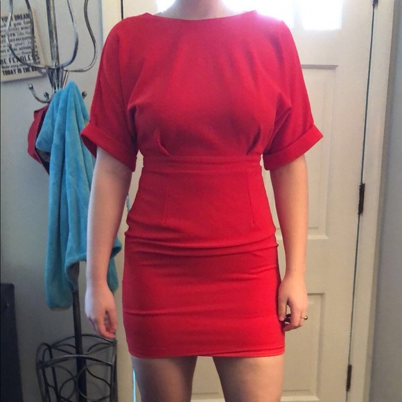 asos red formal dress